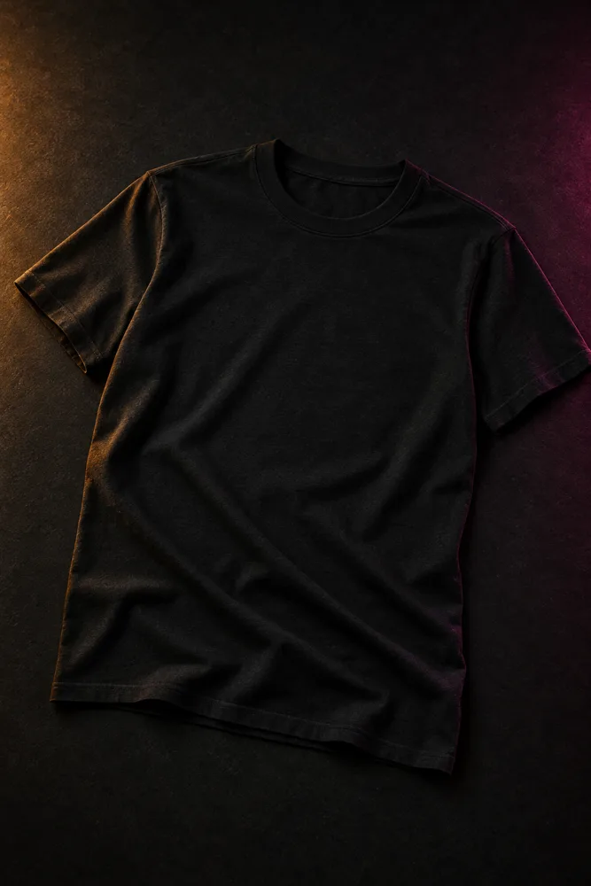 The Small Batch shirt in black, laid flat